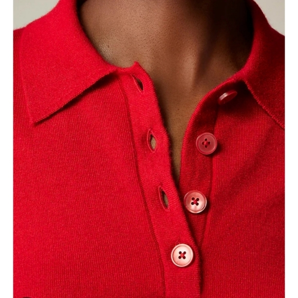 J.Crew Featherweight Cashmere-Blend Long-Sleeve Polo Shirt - Picture 2 of 8